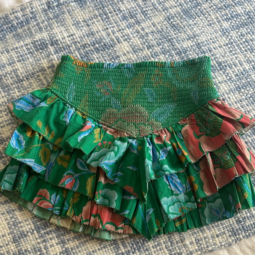Vibrant Floral Ruffle Mini Skirt